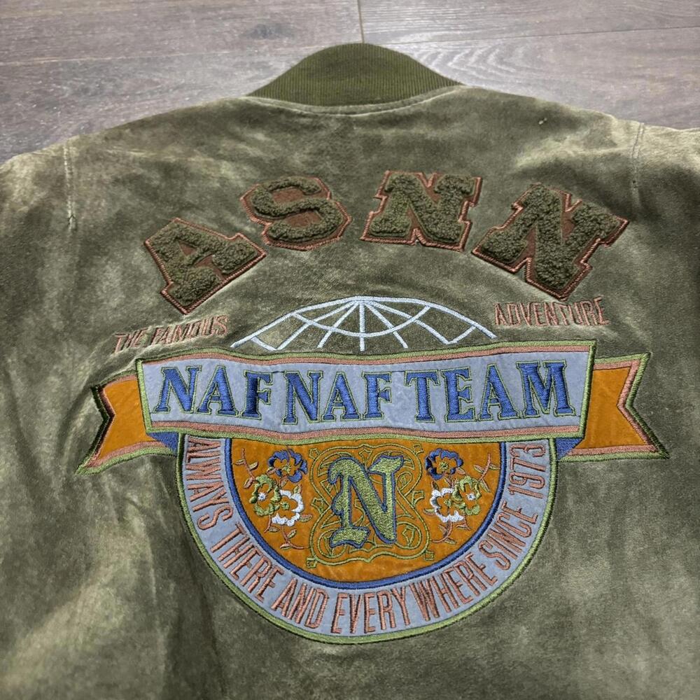 Vintage Asnn Naf Naf Team Suede Jacket 90s XL